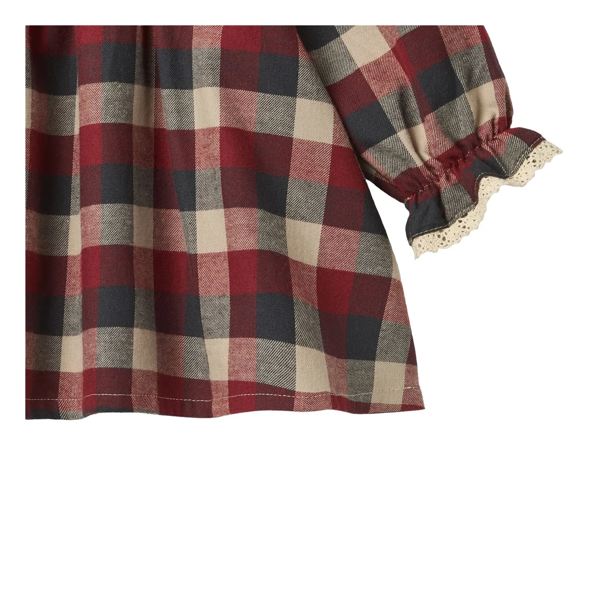 Wheat - Bella Dress Organic cotton check | Red