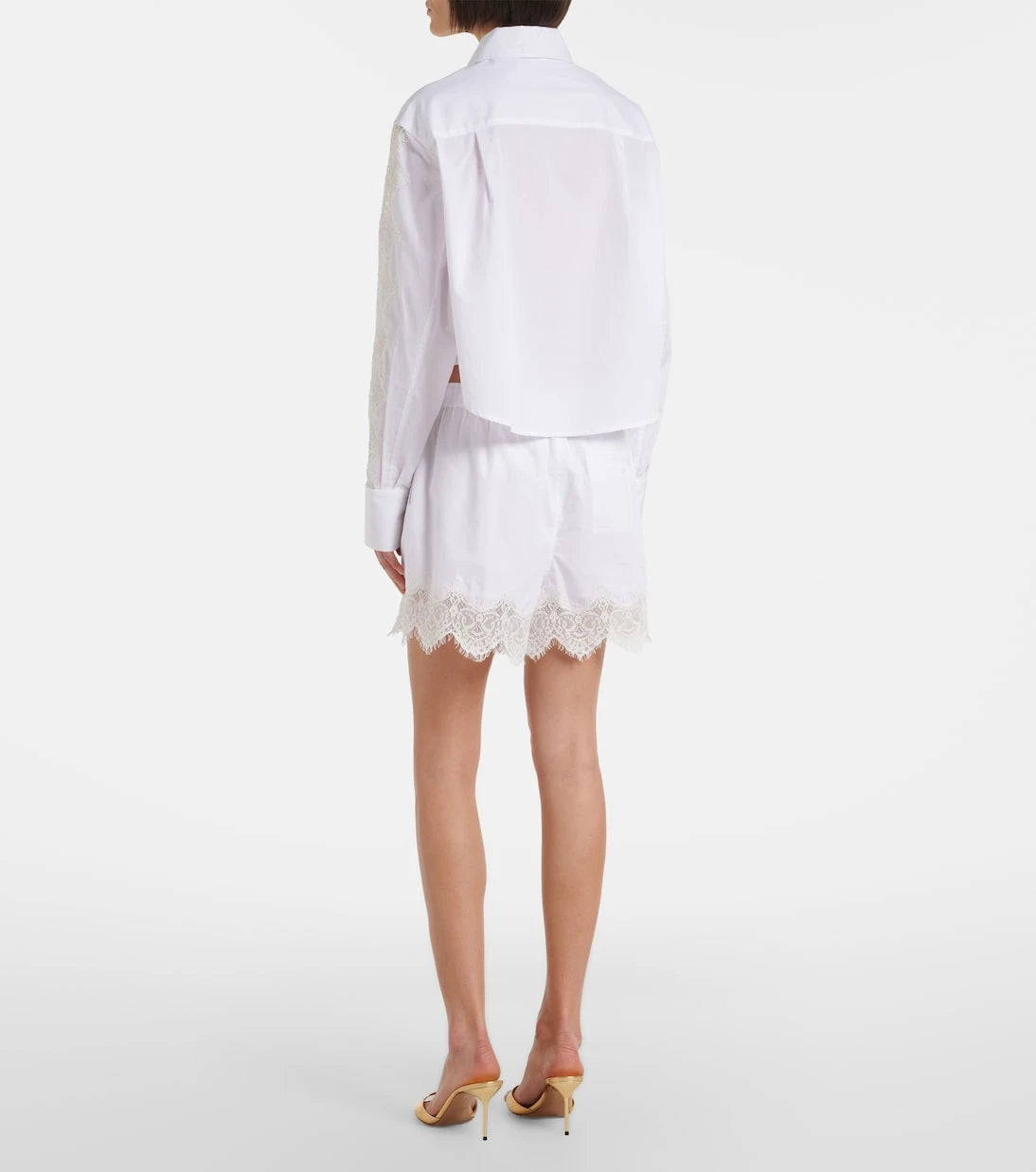 Simkhai - Lace-trimmed cotton shorts