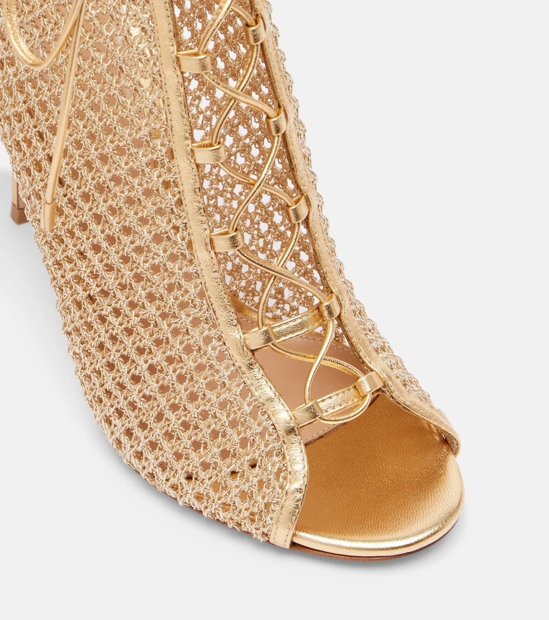 Gianvito Rossi - 105 metallic leather-trimmed sandals
