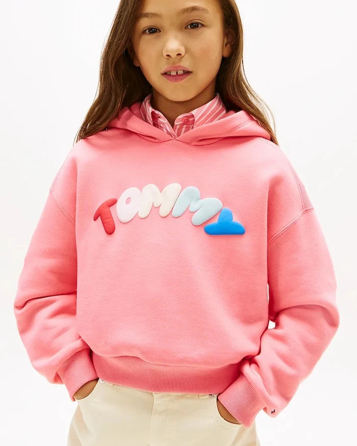 Pamuklu çocuk kapüşonlu Tommy Hilfiger sweatshirt
