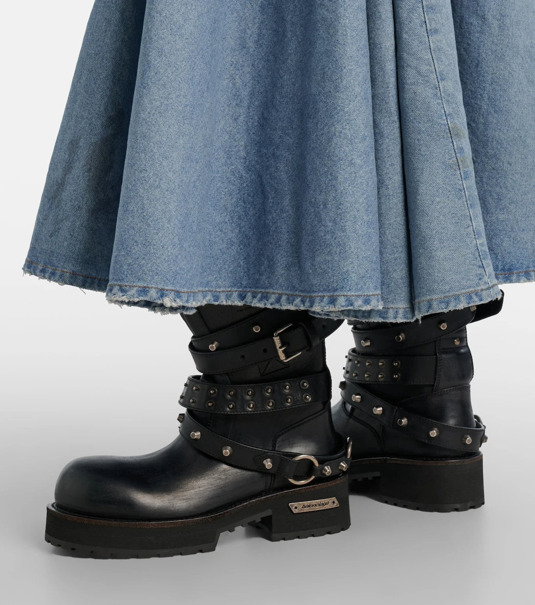 Balenciaga - Venom City leather biker boots