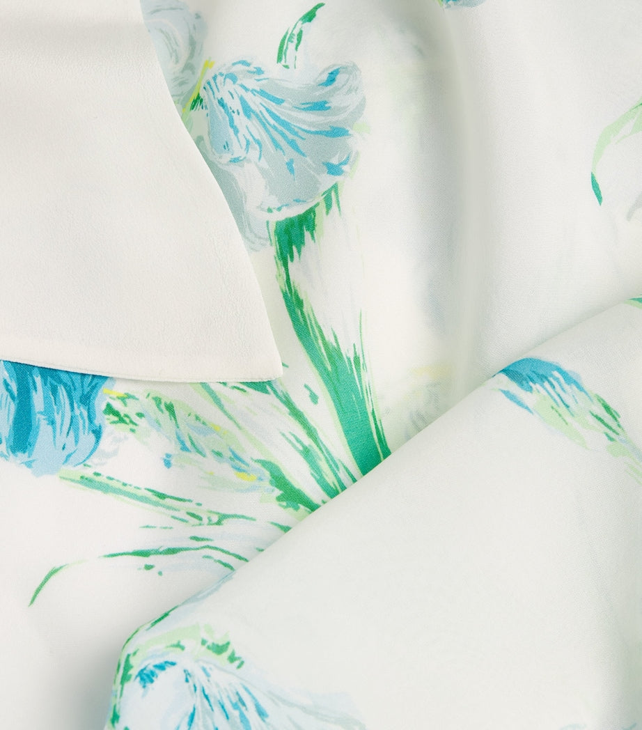 Silk Floral Amaya Samphire Robe