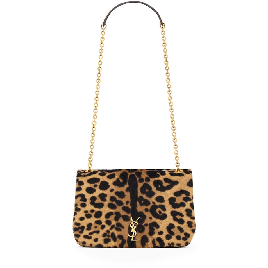 Saint Laurent Brown Mini Jamie 4.3 Leopard Print Shoulder Bag