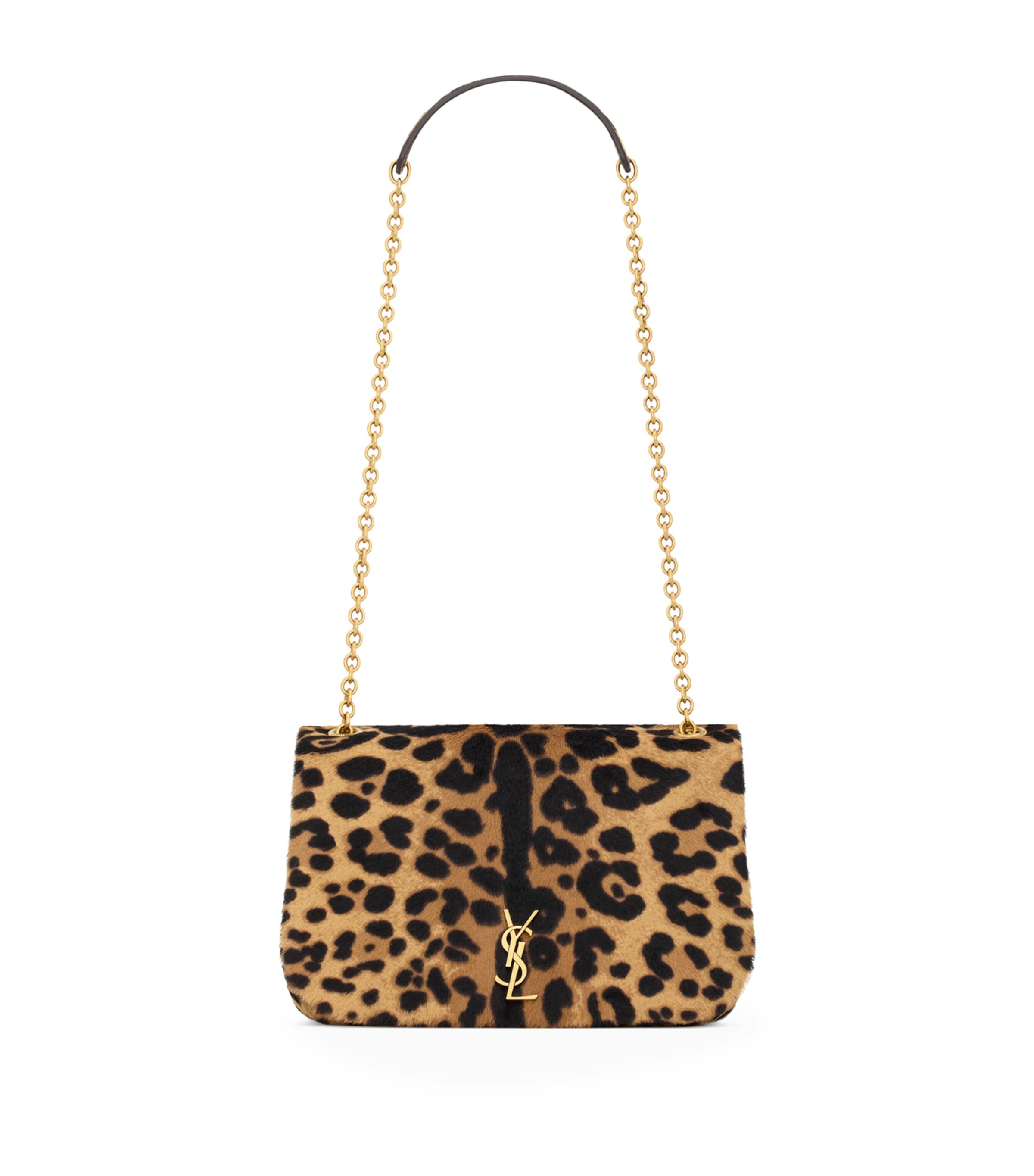 Saint Laurent Brown Mini Jamie 4.3 Leopard Print Shoulder Bag