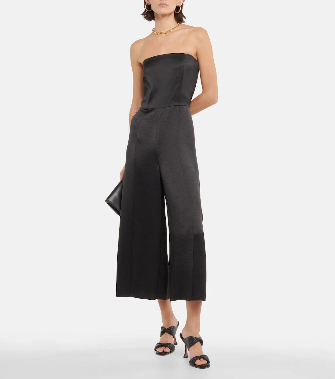 Vince - Wide-leg bandeau satin jumpsuit