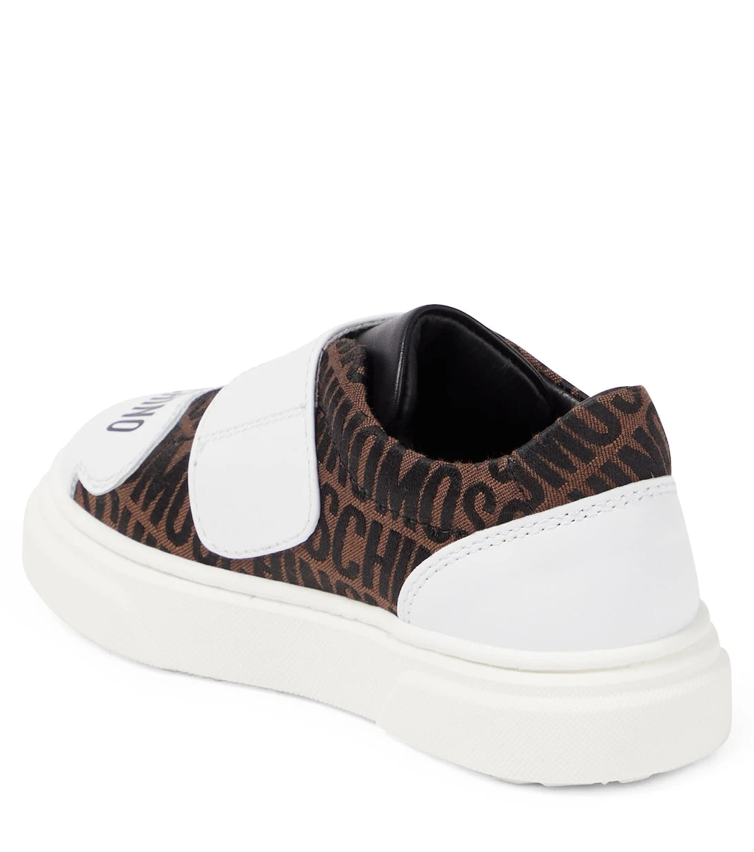 Moschino Kids - Logo leather-trimmed sneakers