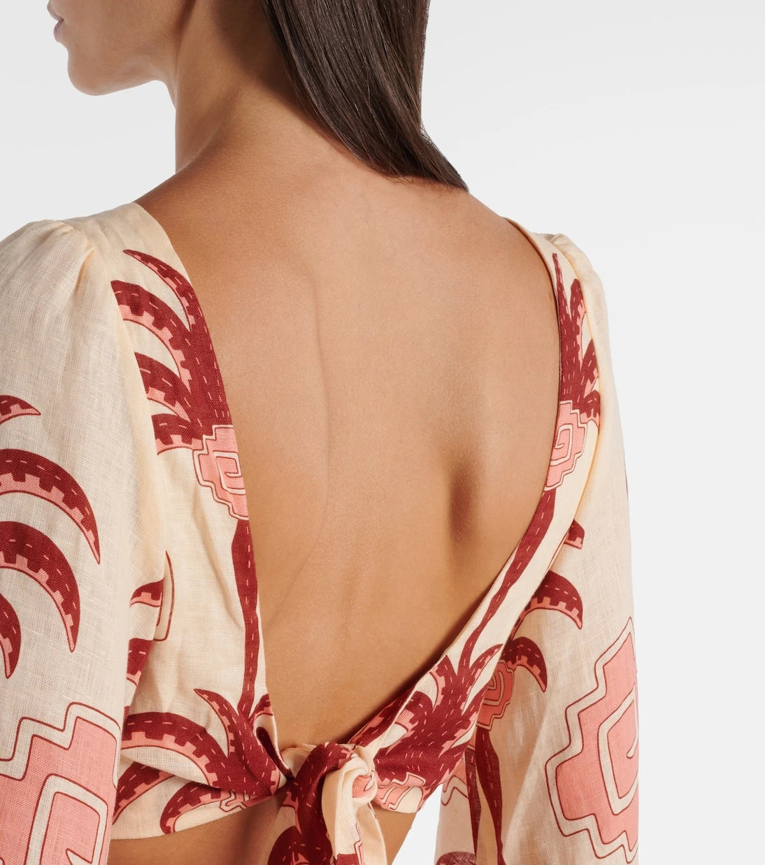 Johanna Ortiz - Cutout printed linen minidress
