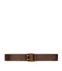 Saint Laurent Beige Leather Double-Pin Belt