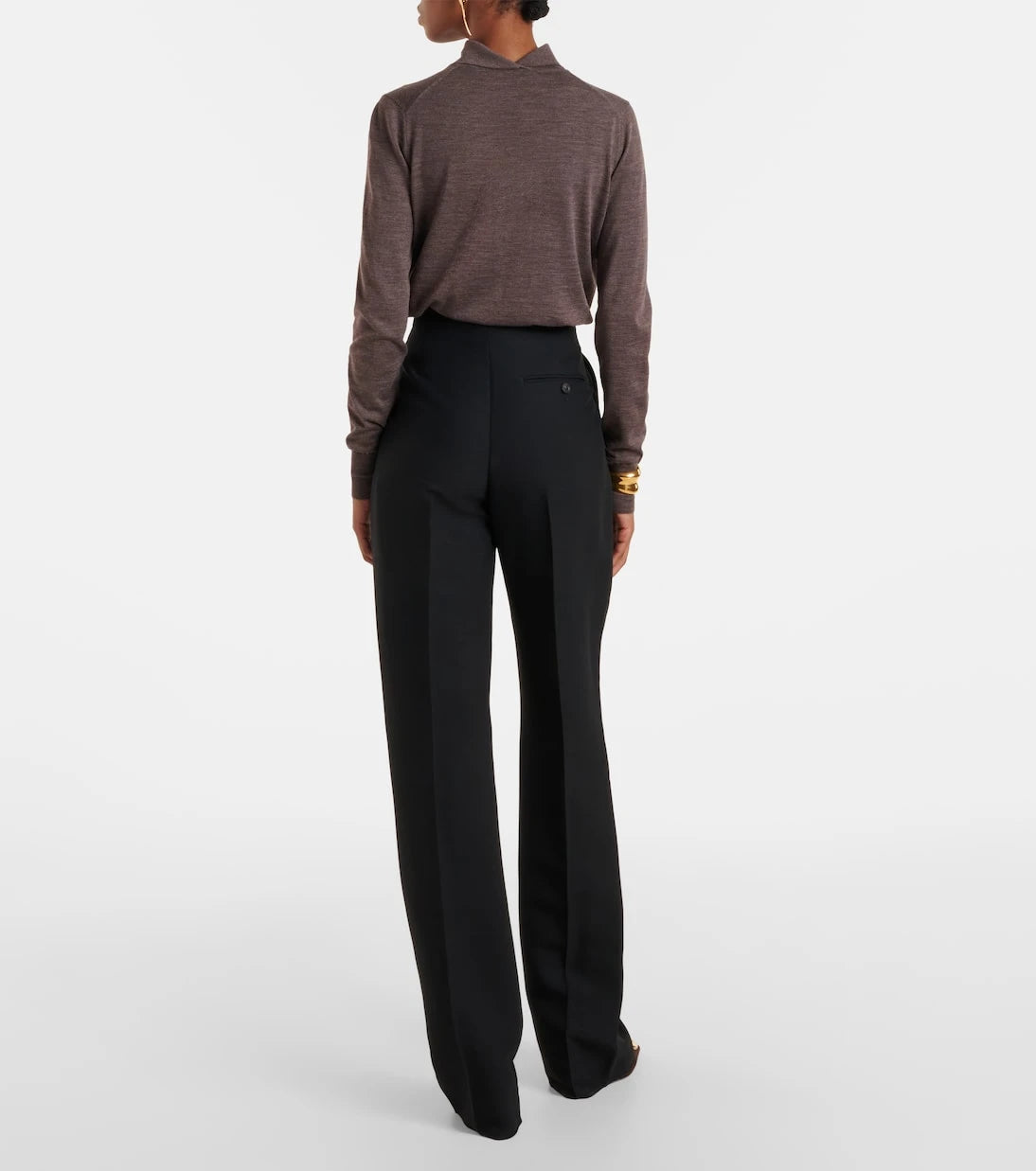 Ferragamo - High-rise faille straight pants