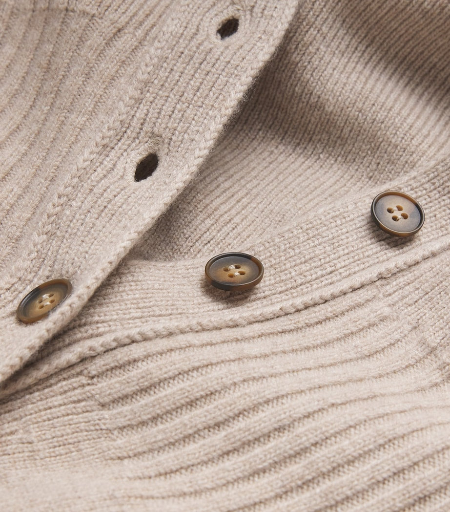 ME+EM Beige Wool-Cashmere Contour Cardigan