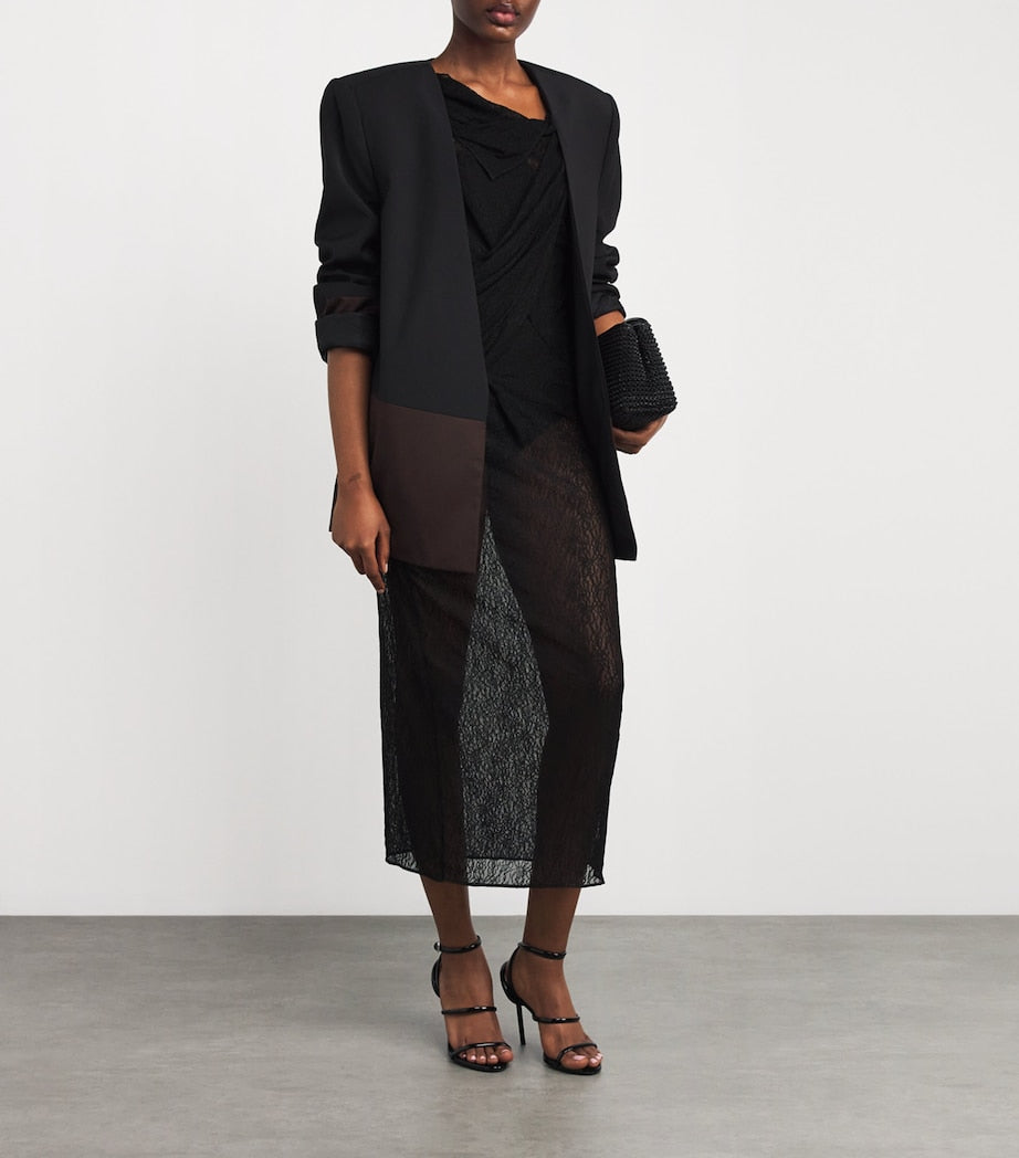 Lace Aperture Midi Dress