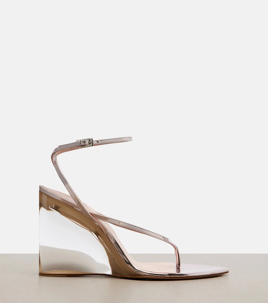 Alaïa - Invisible leather wedge thong sandals