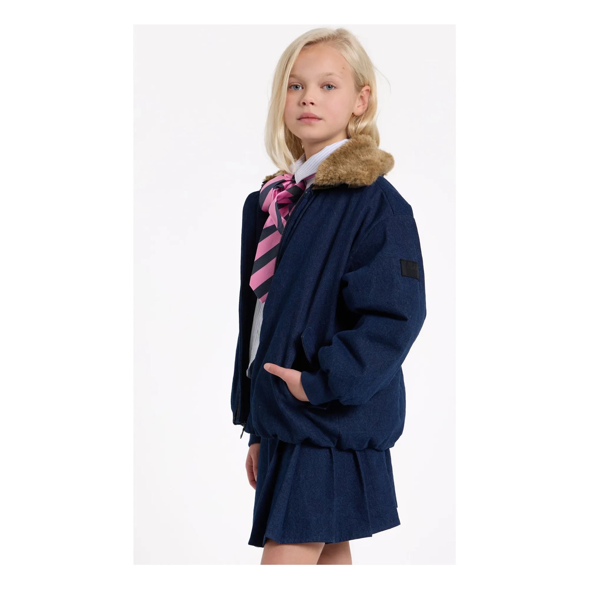 Finger in the nose - Aria Denim Aviator Jacket | Denim brut