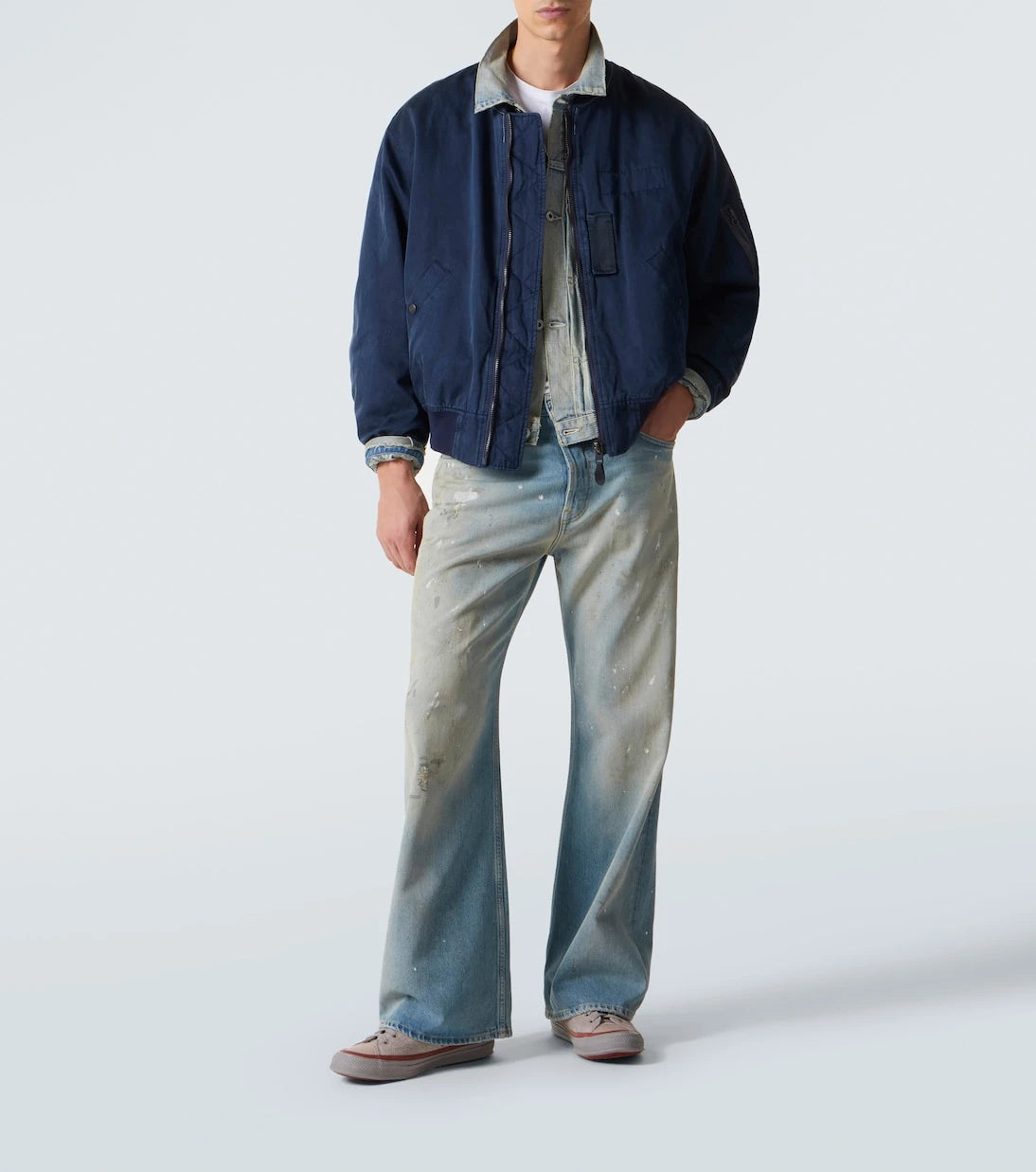A.Presse - Vintage silk and cotton bomber jacket