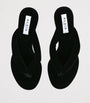 Alaïa Black Velvet Thong Sandals 55