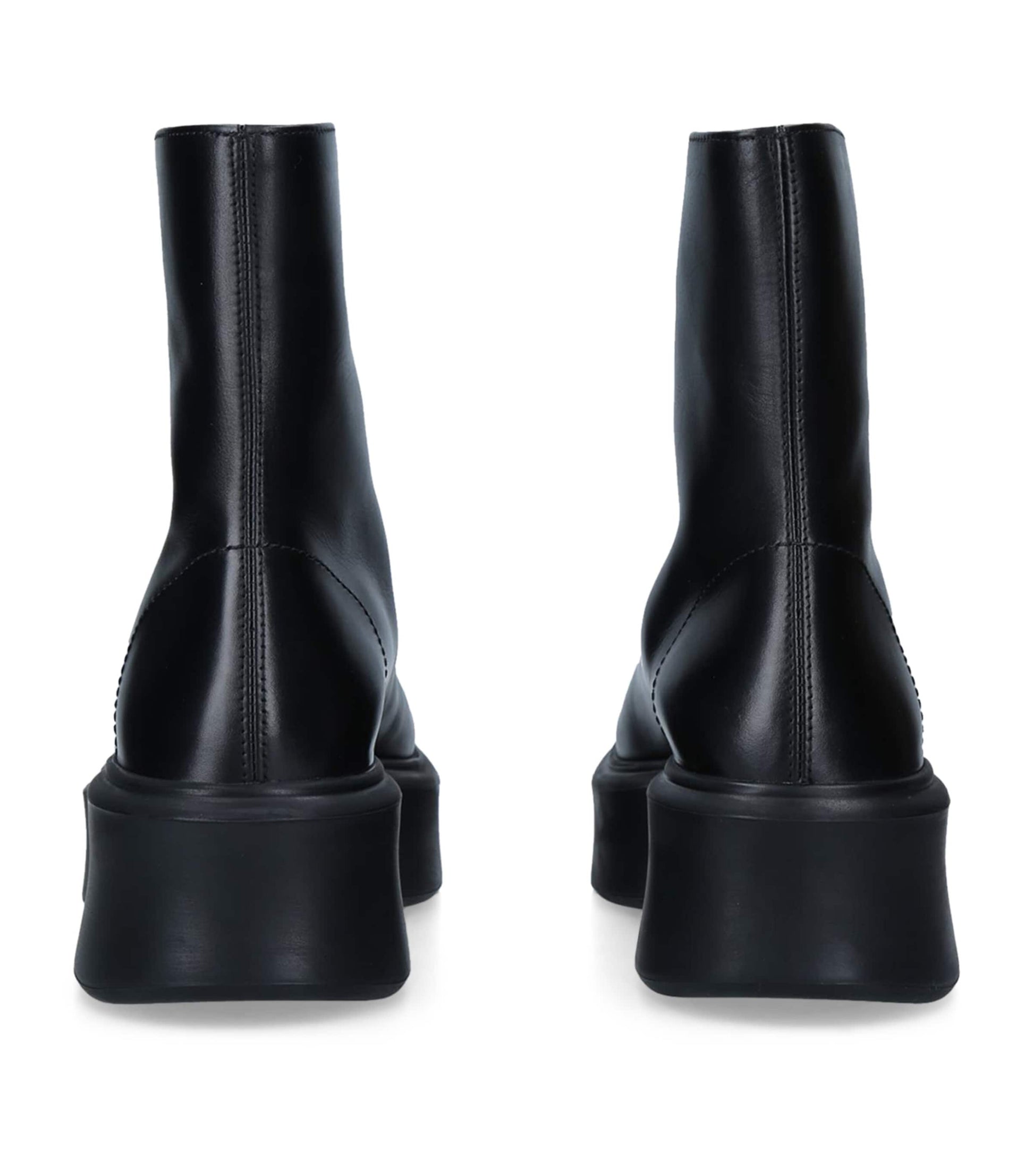 The Row Black Zipped Leather Ankle Boots 50
