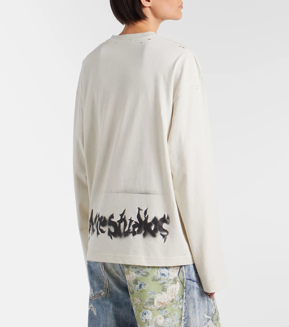 Acne Studios - سويت شيرت من مزيج القطن والجرسي بشعار العلامة