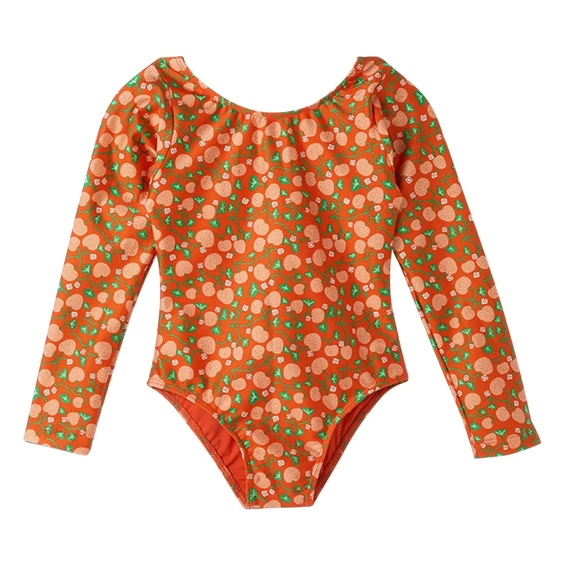Fabula - Floral Long Sleeve Swimsuit | Orange