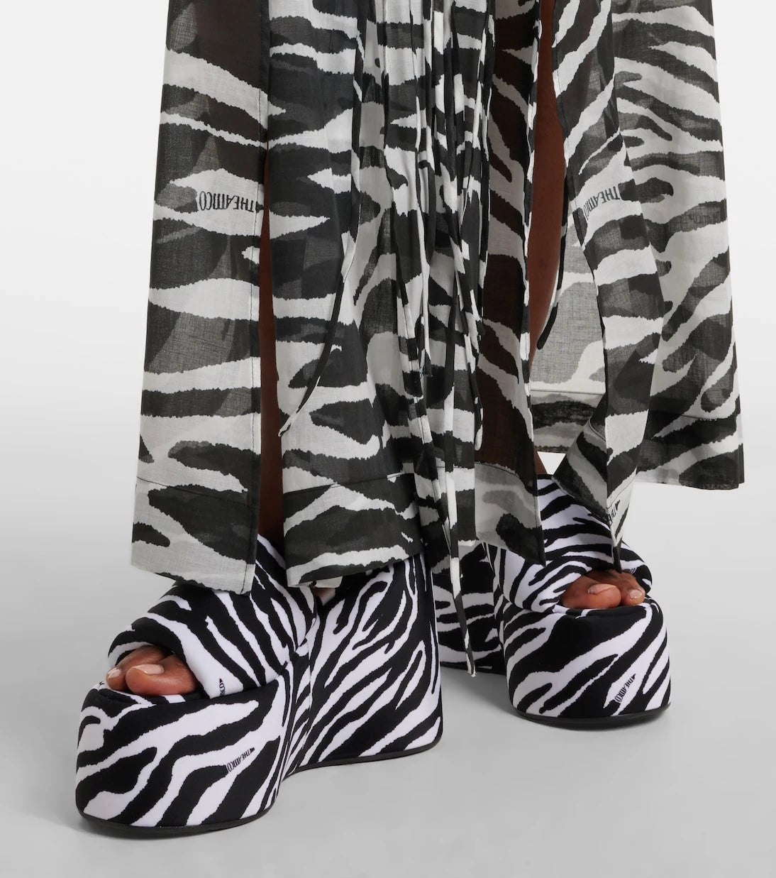 The Attico - Zebra-print cotton muslin kaftan
