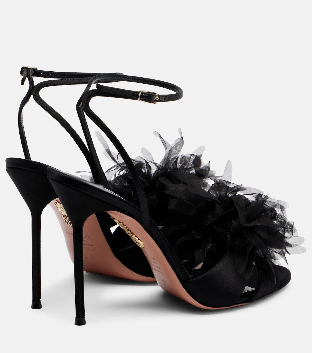 Aquazzura - Poème 105 satin slingback sandals