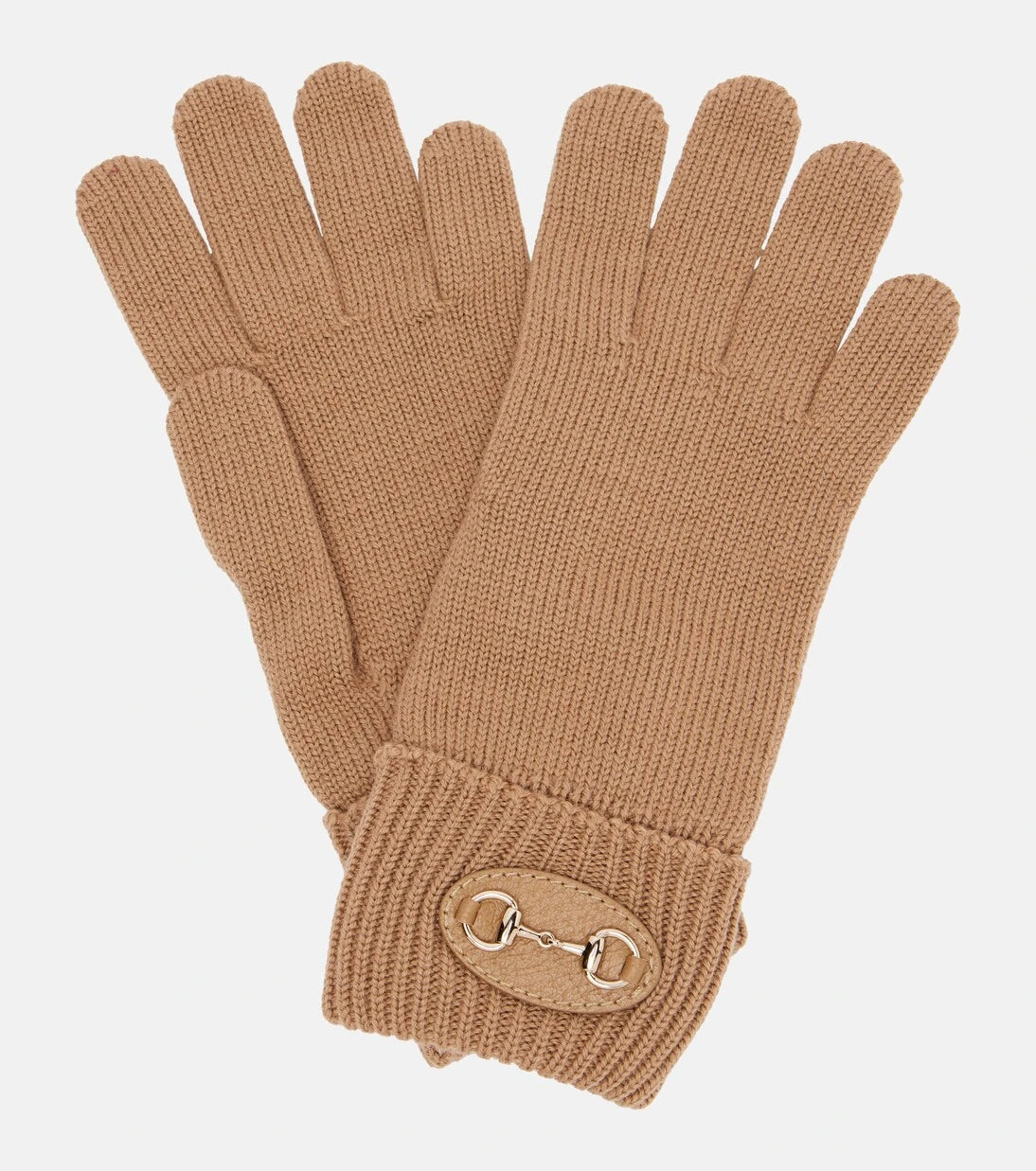 Gucci - Horsebit ribbed-knit wool gloves