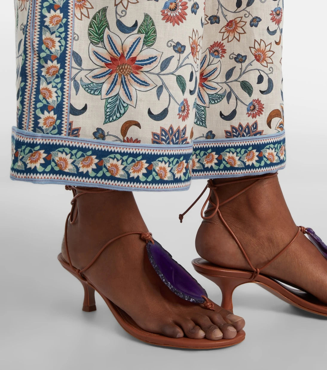 Farm Rio - 60 embellished leather thong sandals