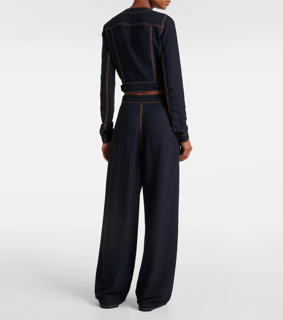 Alaïa - Fluid cropped wool-blend jacket