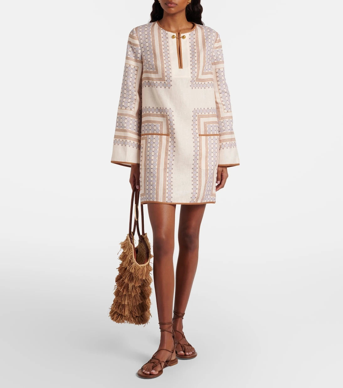 Zimmermann - Printed linen minidress