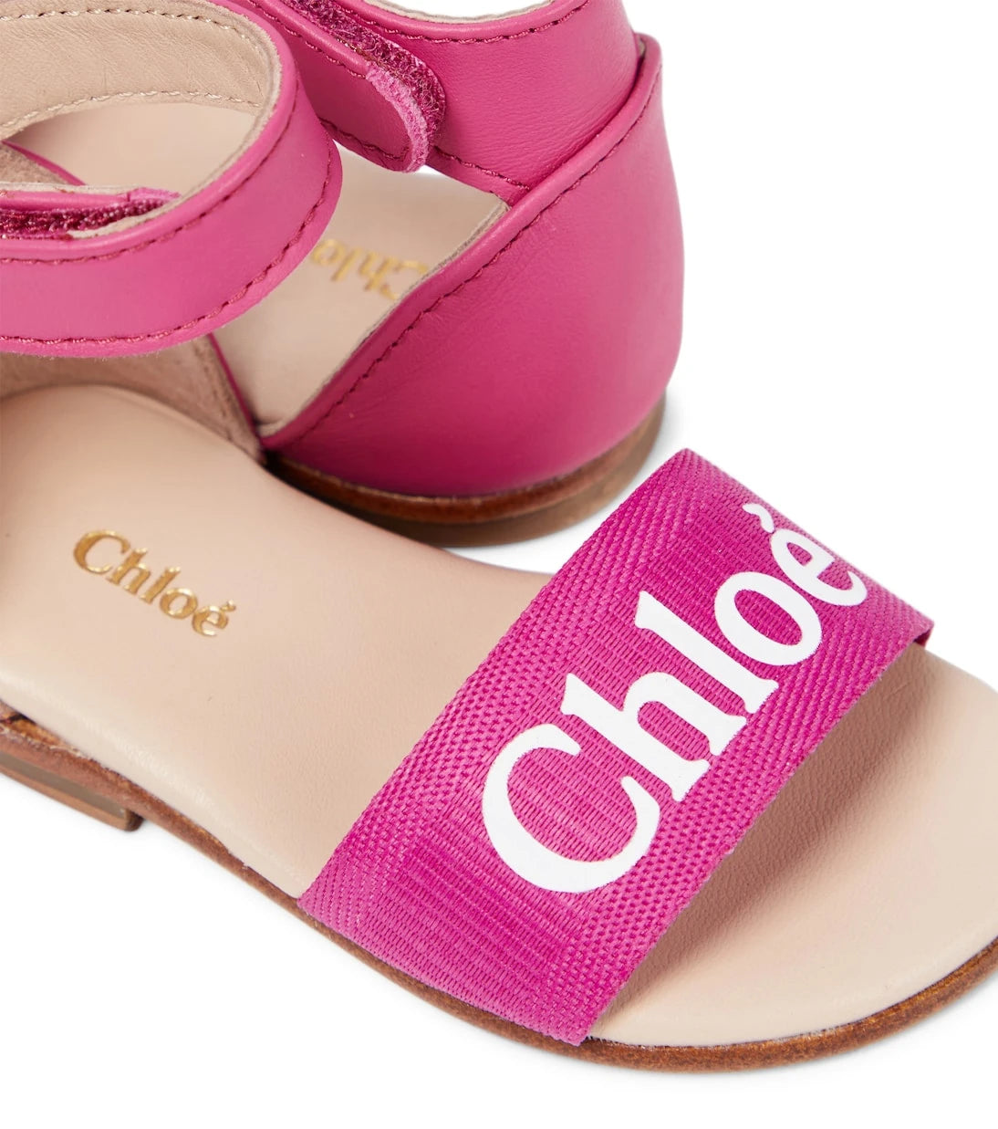 Chloé Kids - Baby logo leather and canvas sandals