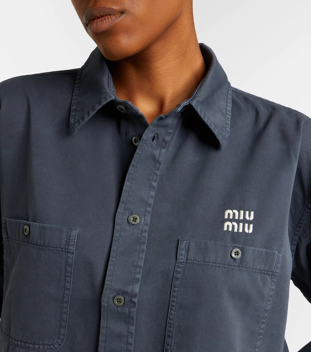 Miu Miu - Frayed denim shirt