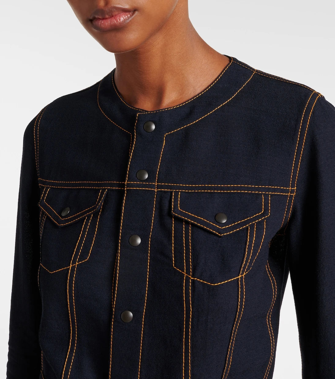 Alaïa - Fluid cropped wool-blend jacket