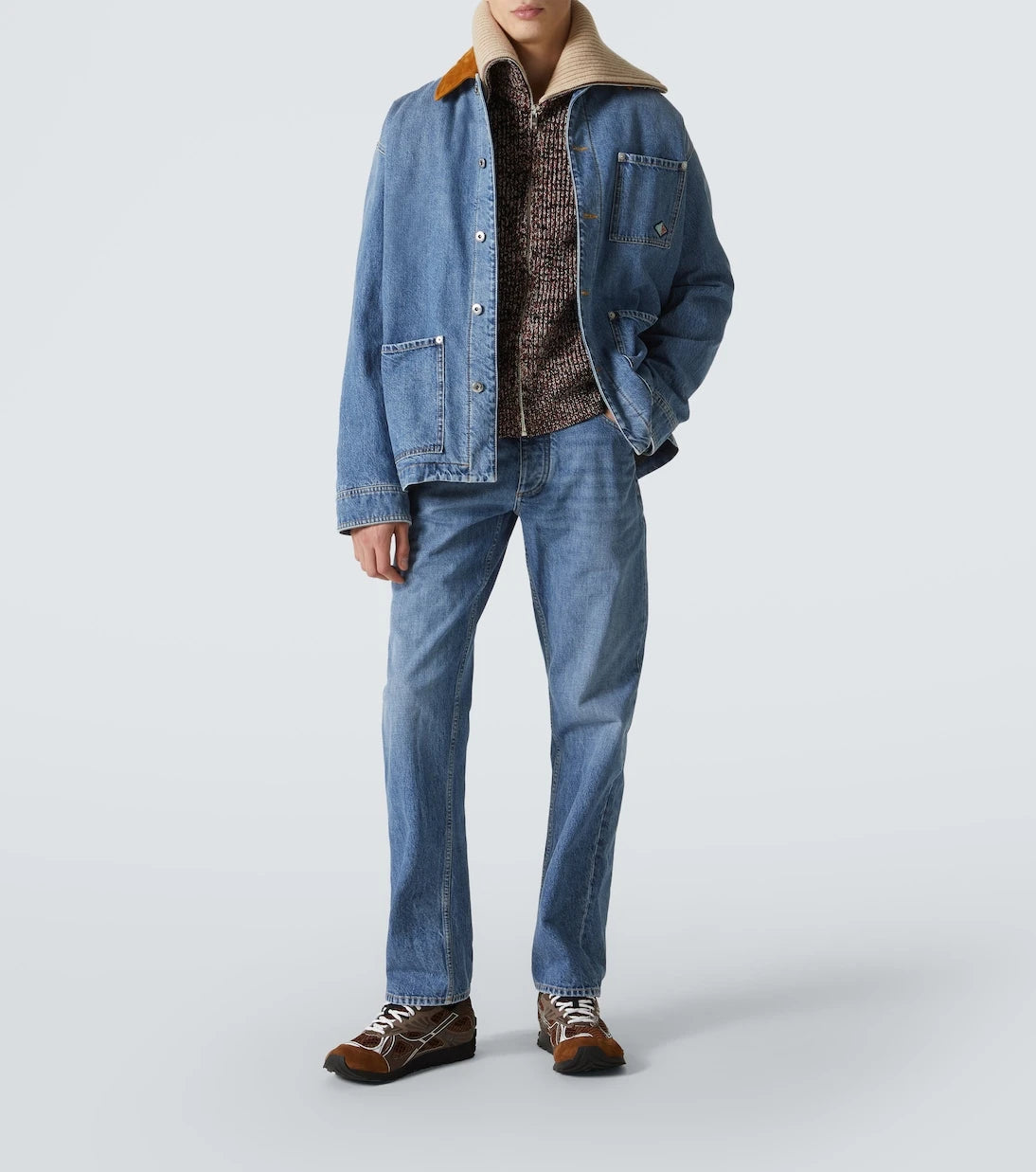 Bottega Veneta - Suede-trimmed padded denim jacket