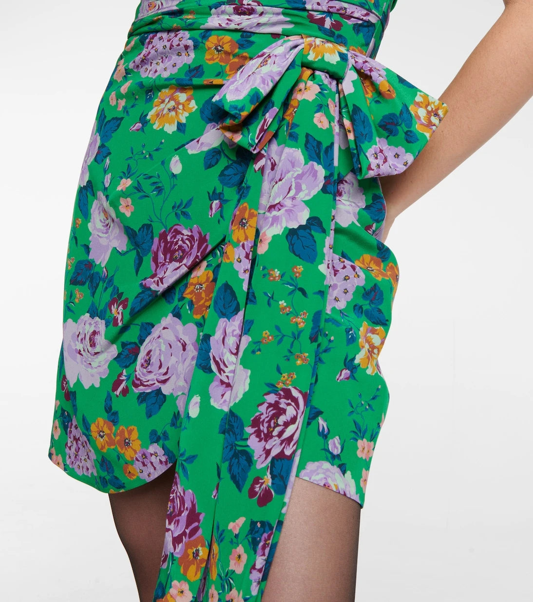 Alessandra Rich - Floral silk bustier minidress