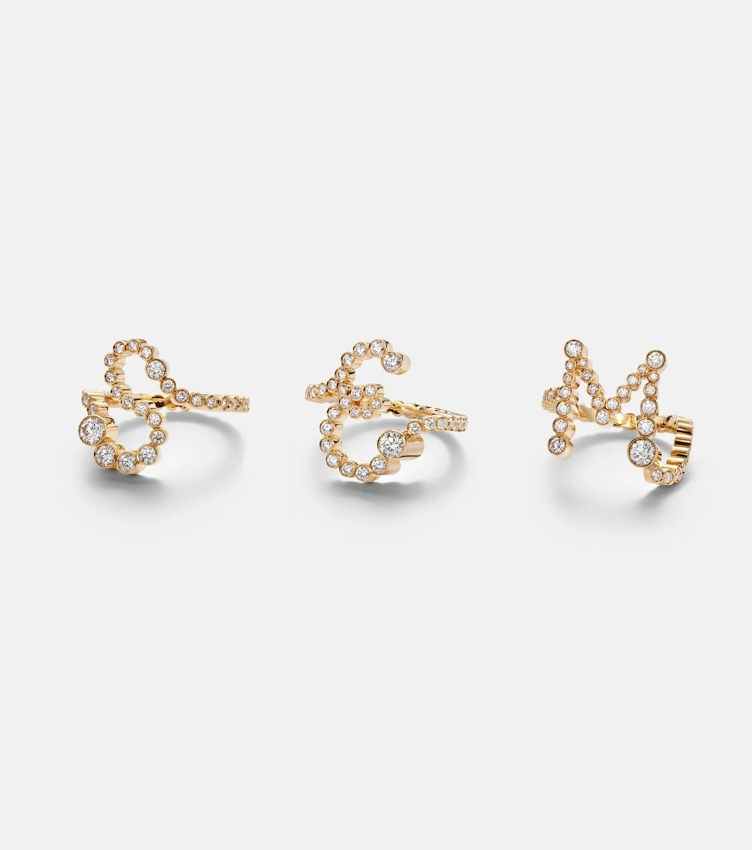 Sophie Bille Brahe - Initial Ensemble 18kt gold ring with diamonds