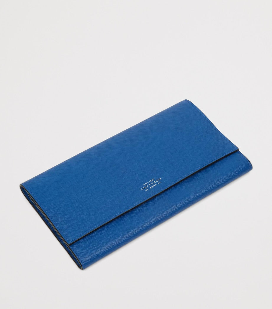 Blue Panama Leather Marshall Travel Wallet