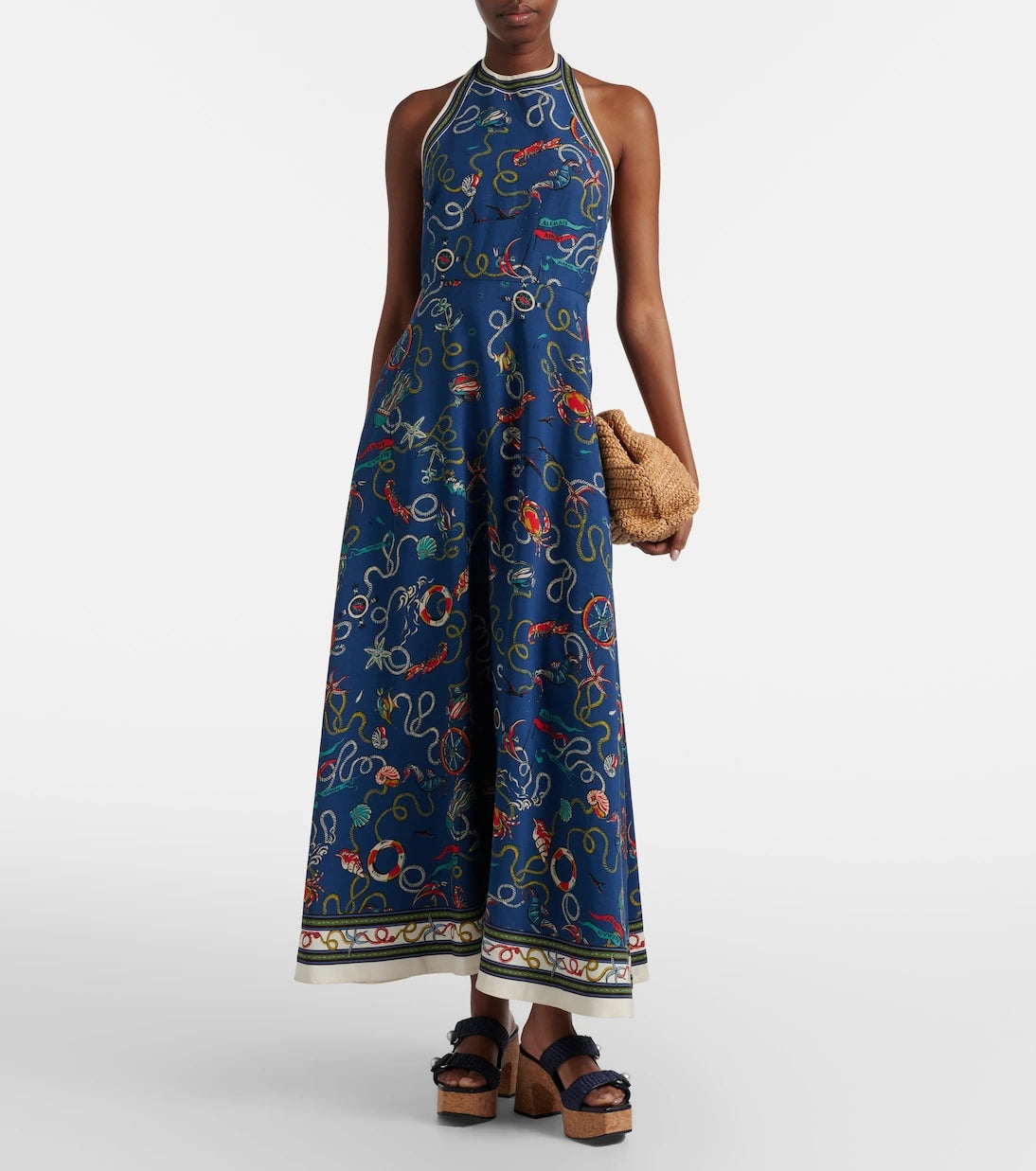 Jimmy Choo - Fayence raffia-effect platform sandals