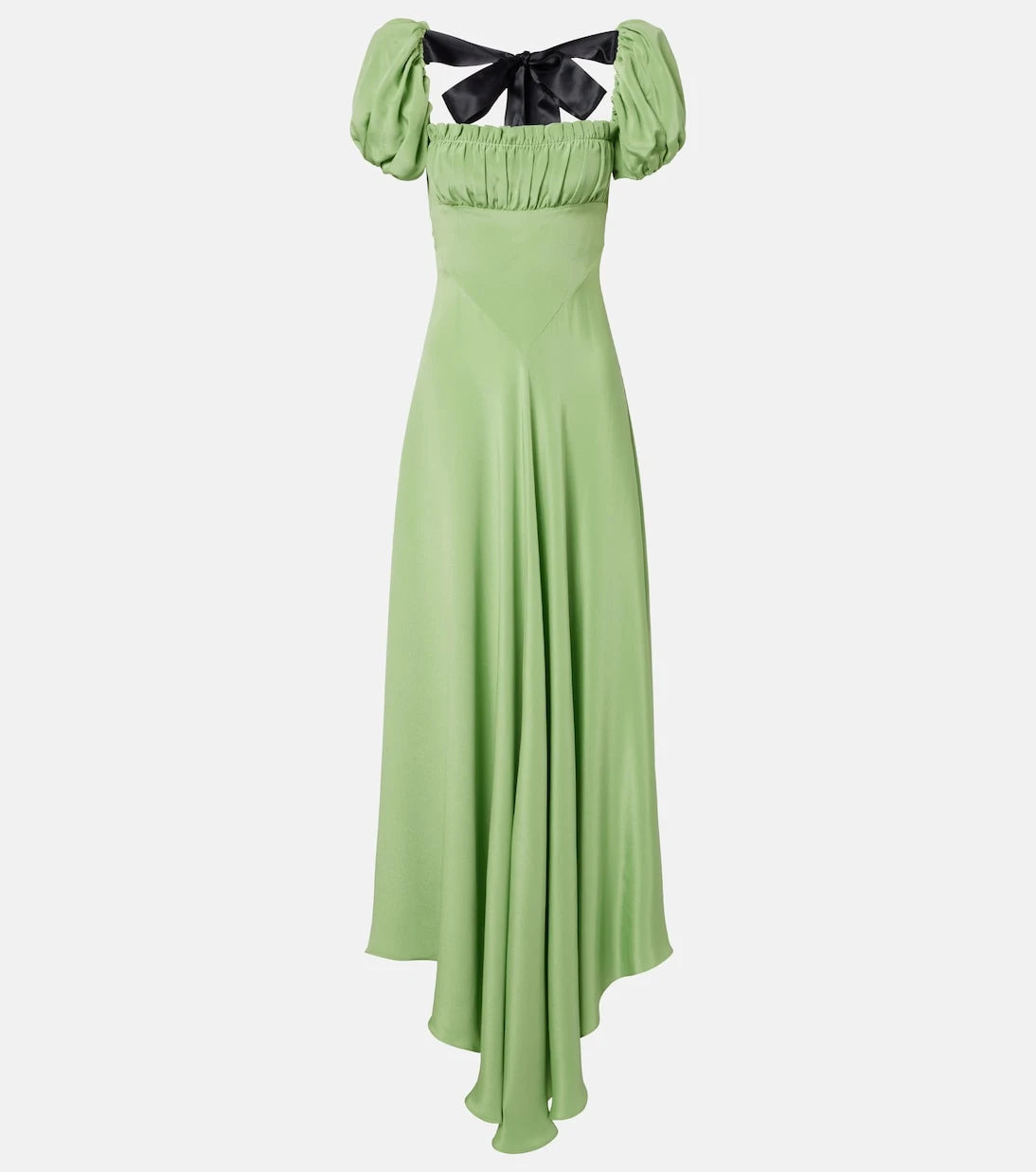 Rodarte - Puff-sleeve silk crêpe maxi dress