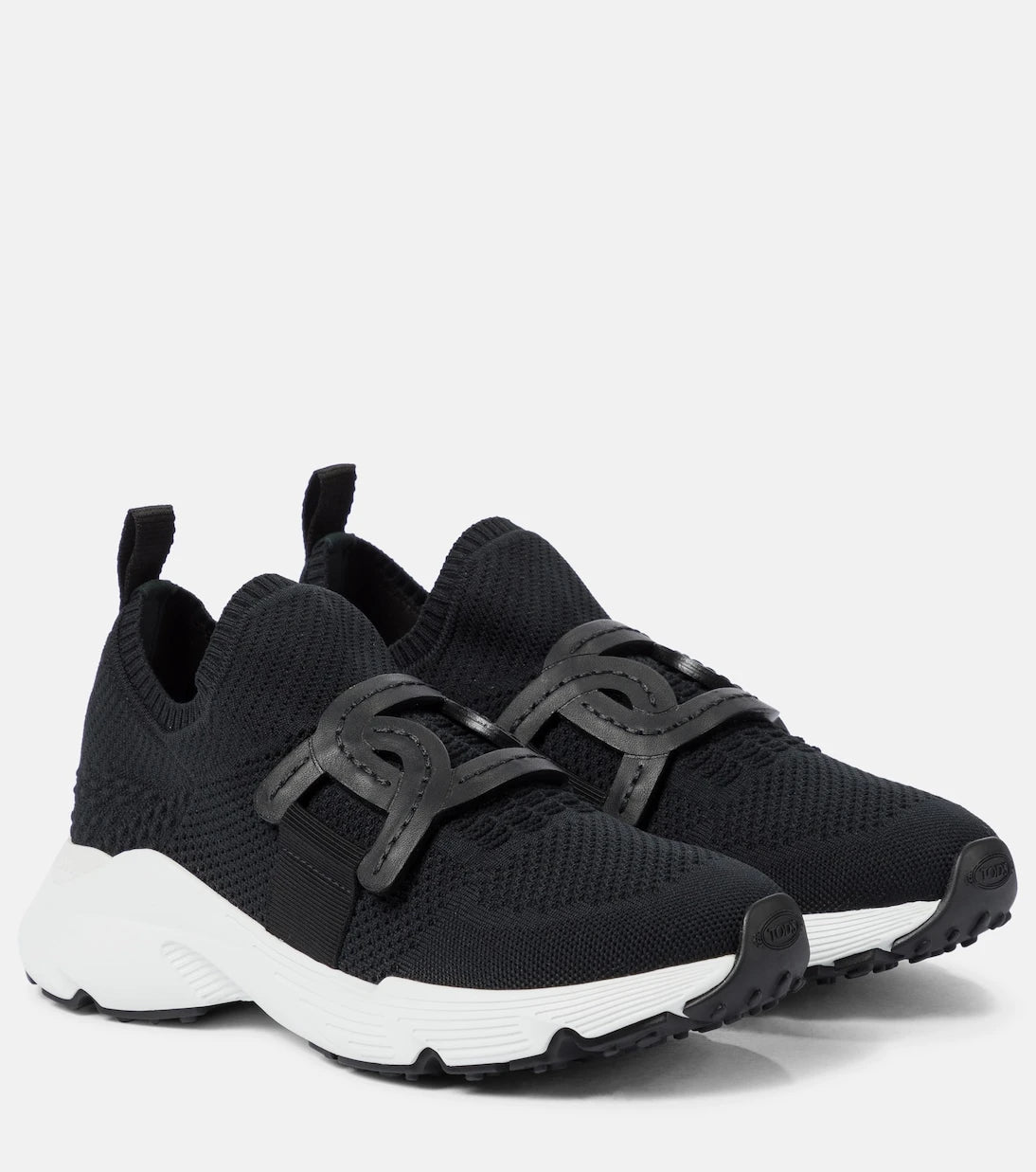 Tod's - Leather-trimmed knit sneakers
