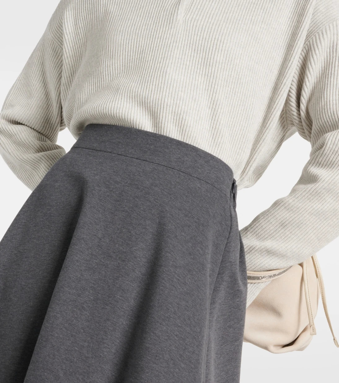 Brunello Cucinelli - Cotton-blend midi skirt