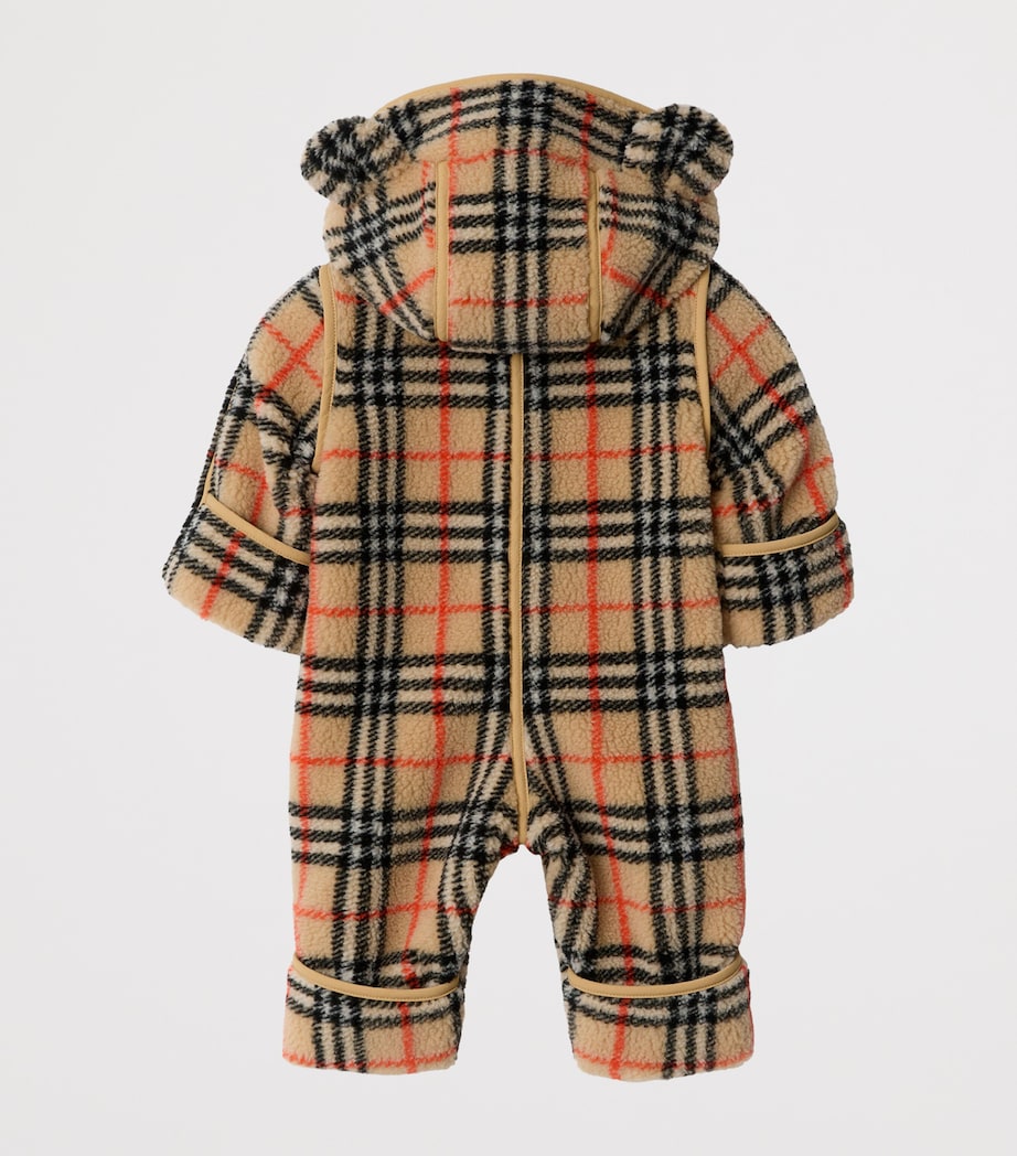Burberry Kids Fleece Check Hooded Snowsuit (1-18 Months)
