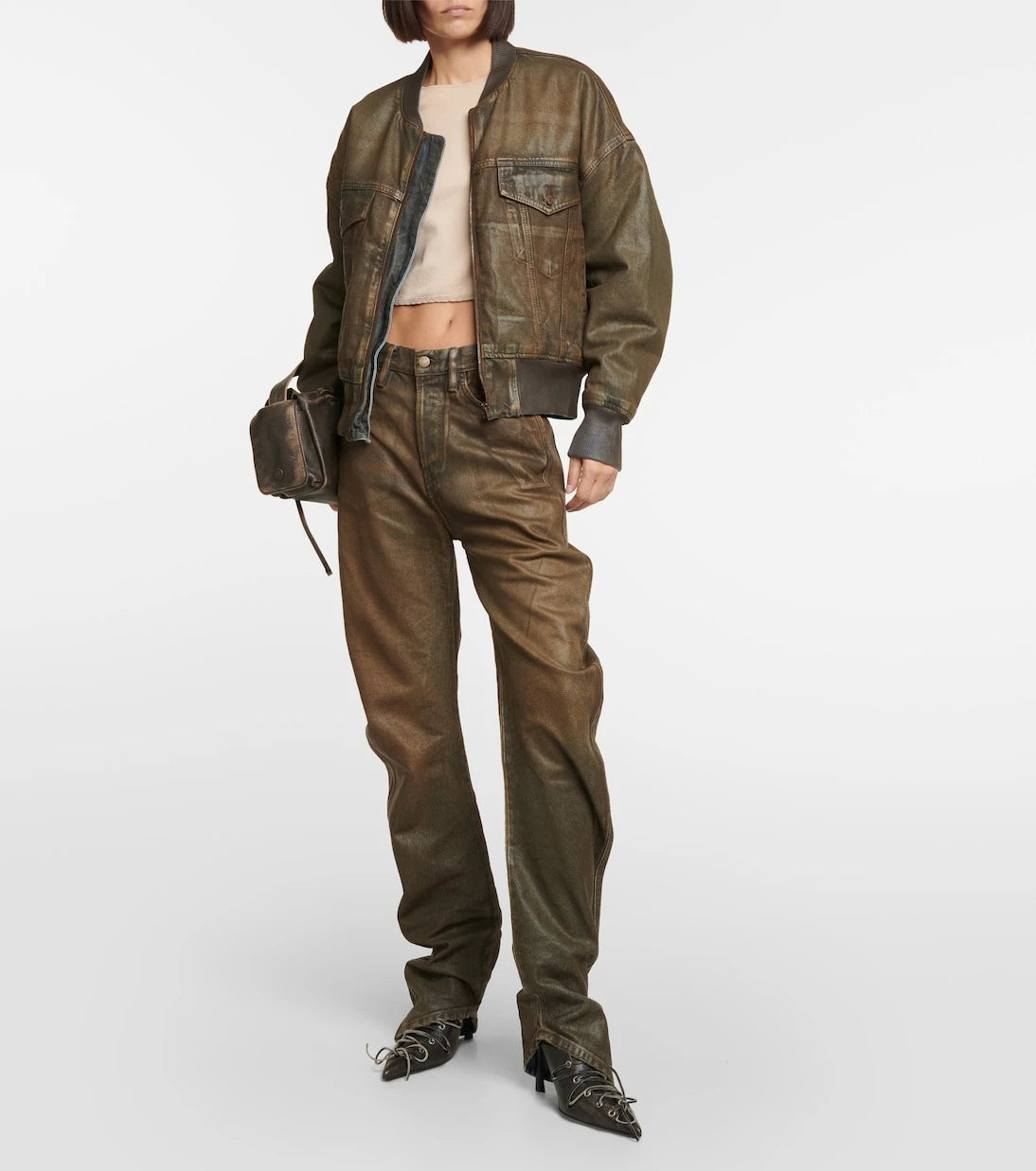 Acne Studios - Coated denim bomber jacket