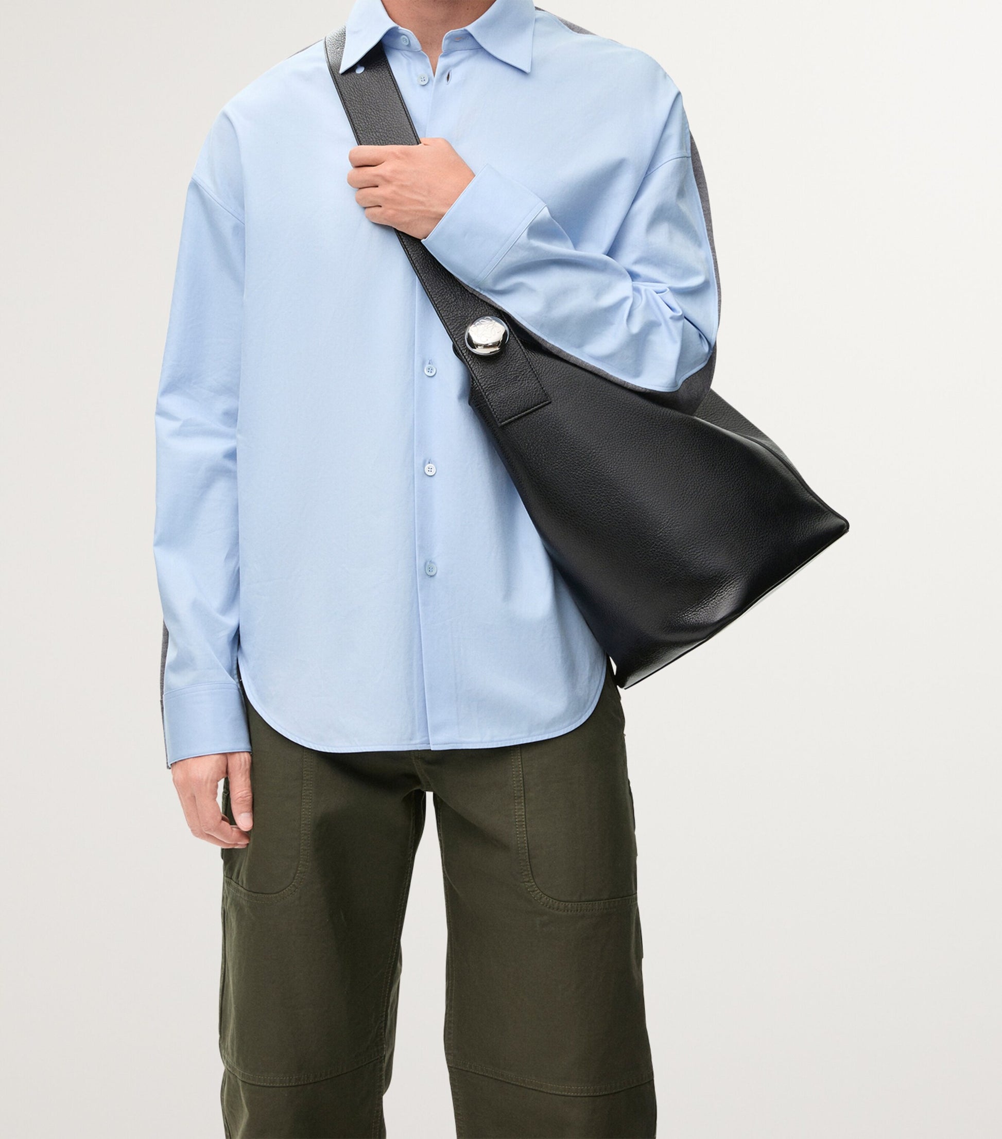 Large Leather Pebble Bucket Bag