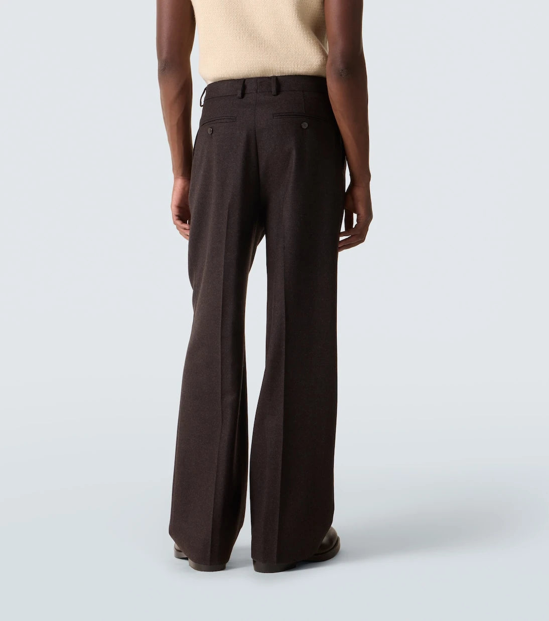 Dries Van Noten - Yünlü flanel geniş paça pantolon