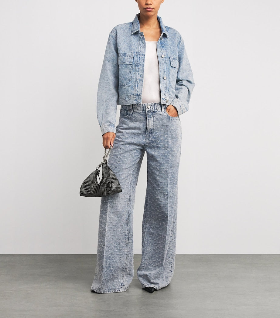 Good American Blue Good Skate Wide-Leg Jeans