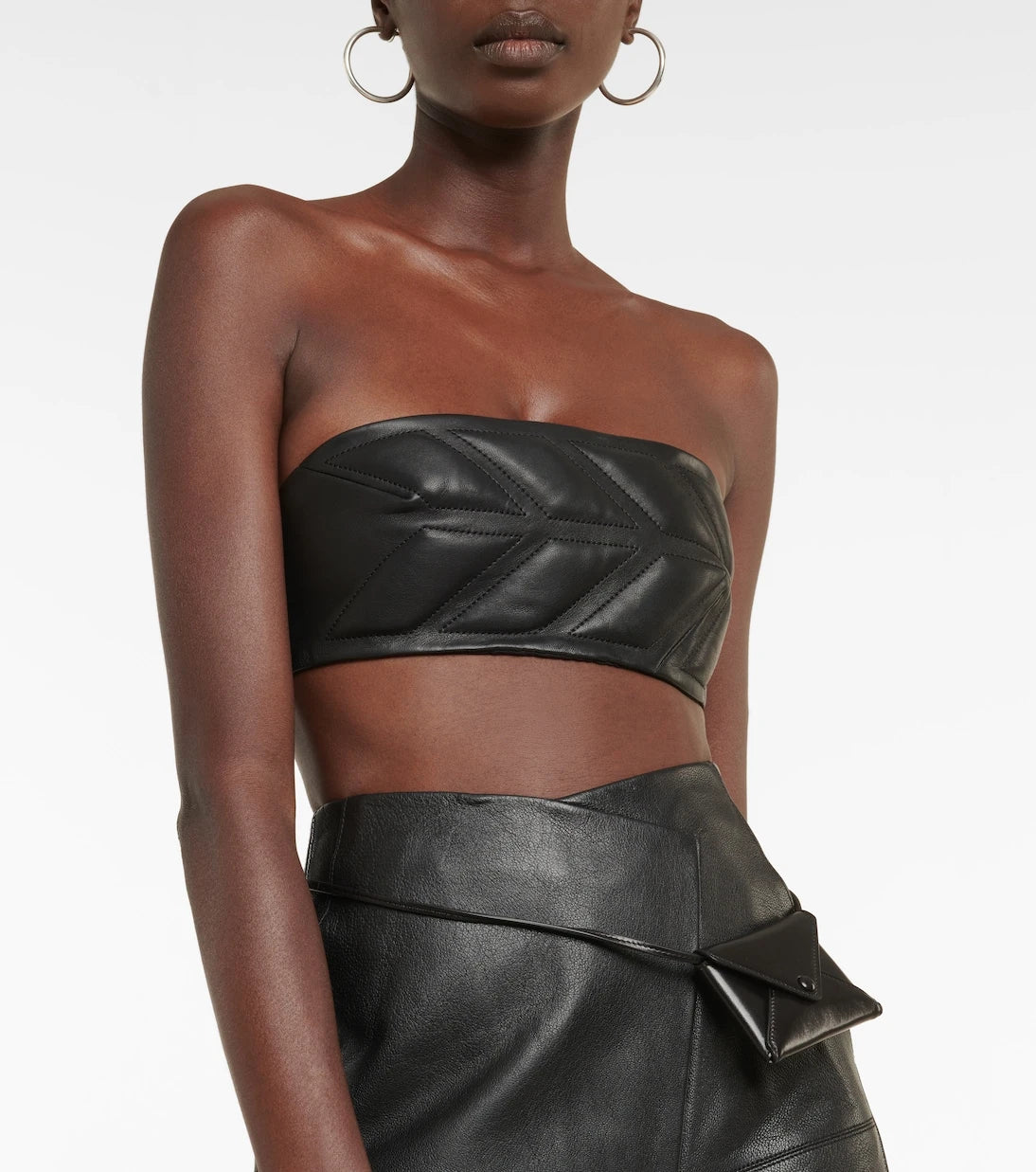 David Koma - Quilted leather top