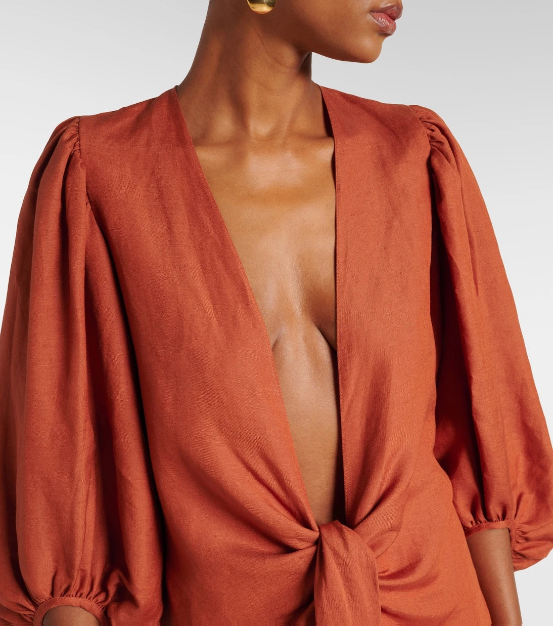 Adriana Degreas - Solid linen-blend shirt