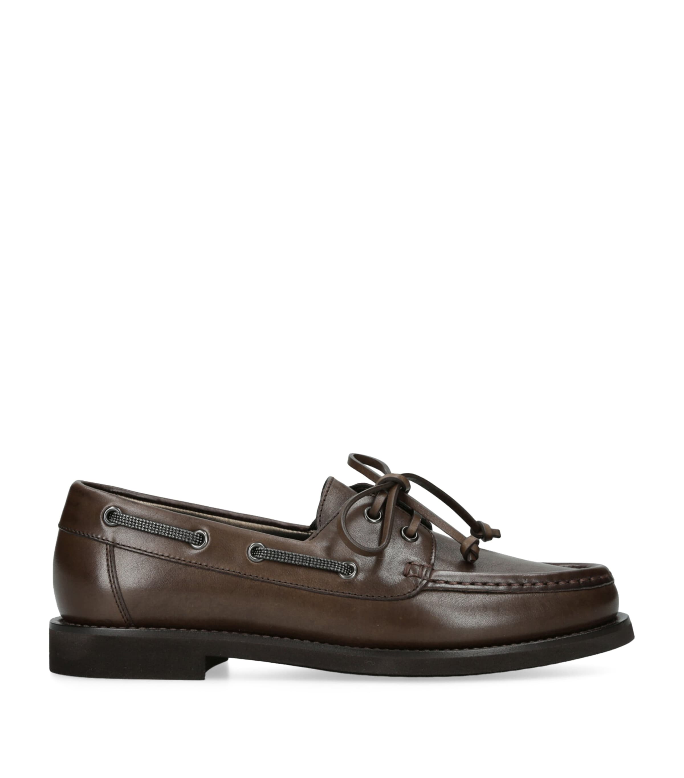 Brown Leather Boat Shoes