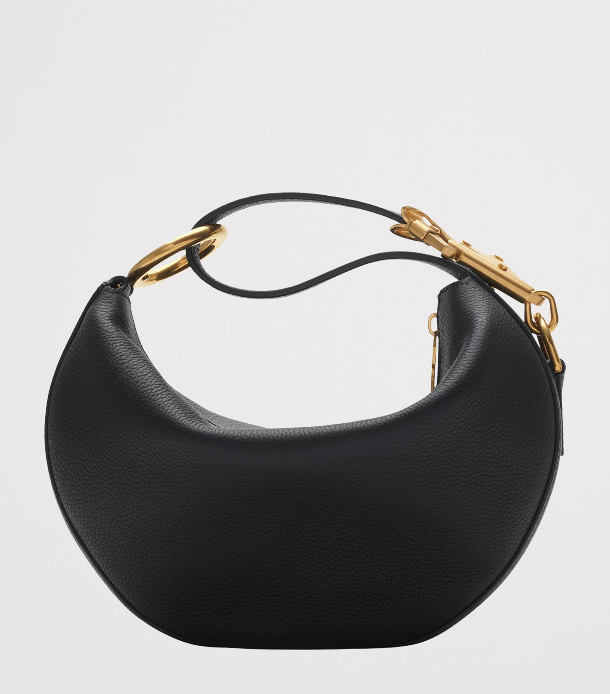 Black Leather Knight Arc Shoulder Bag