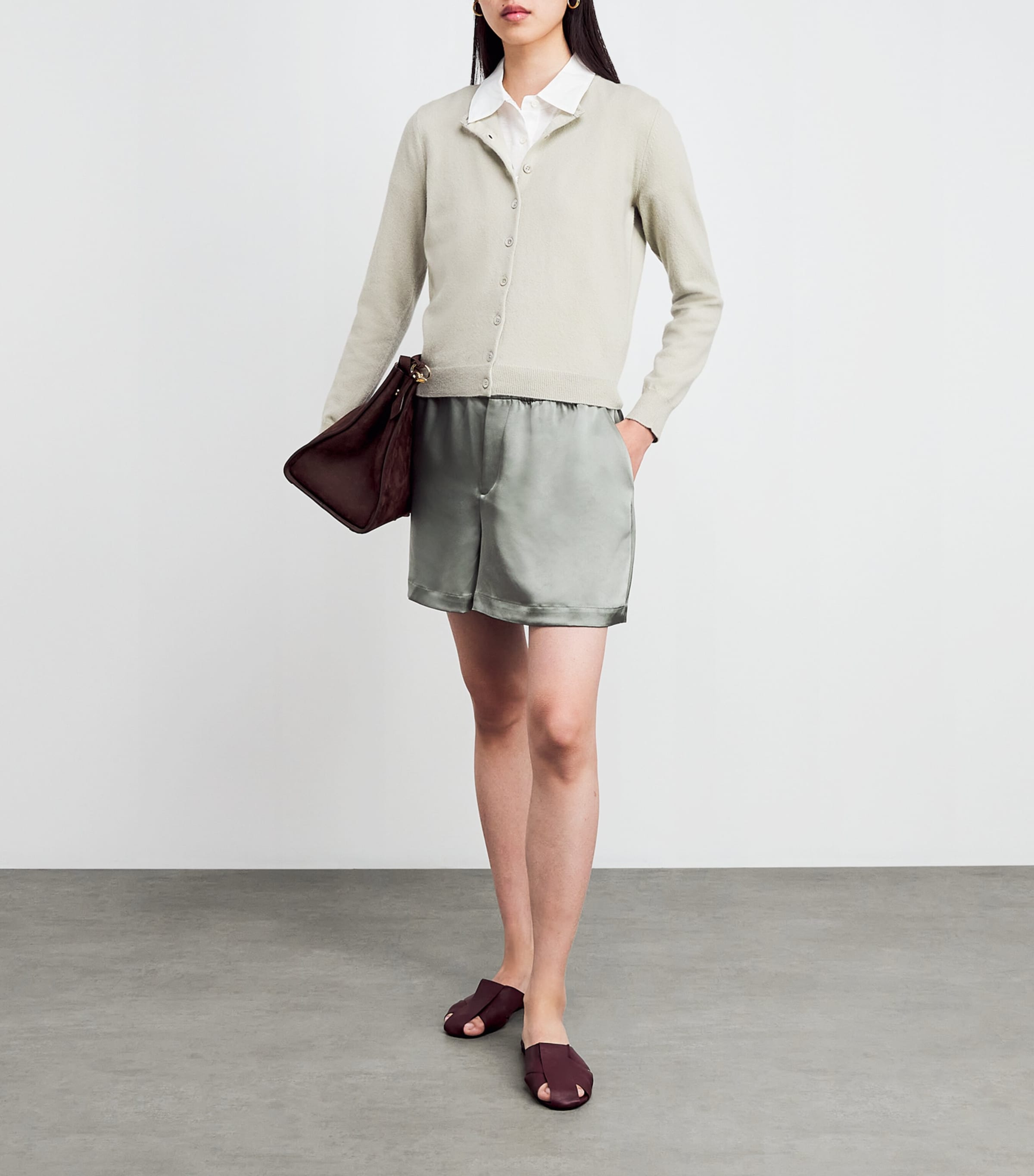 Green High-Rise Sarka Shorts