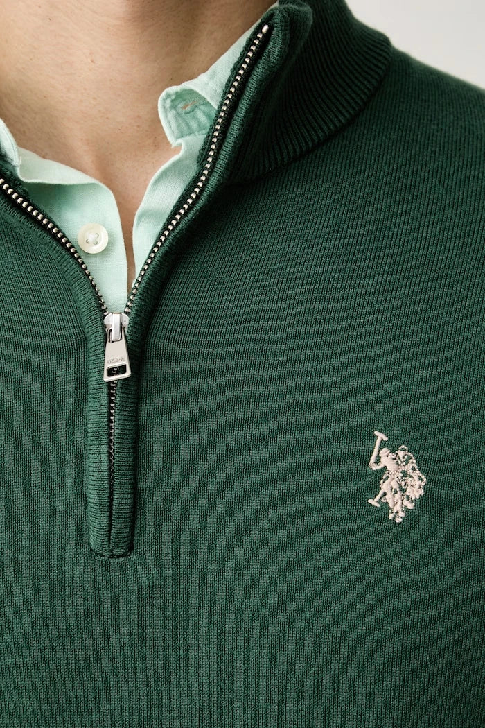U.S. Polo Assn. Erkek Pamuklu Rich Funnel 1/4 Zip Kazak